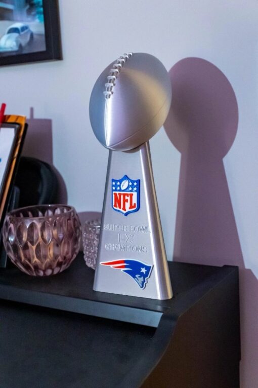 New England Patriots Lombardi Trophy Replica Super Bowl LX 14 Inch 3D Printed