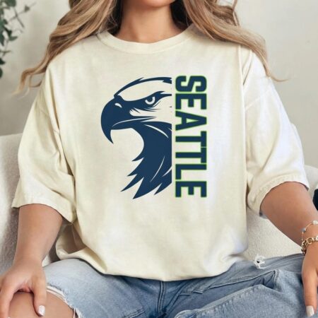 Seattle Football Retro Seahawk Head Gameday Fan Gift T-Shirt