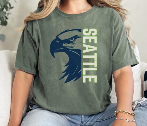 Seattle Football Retro Seahawk Head Gameday Fan Gift T-Shirt