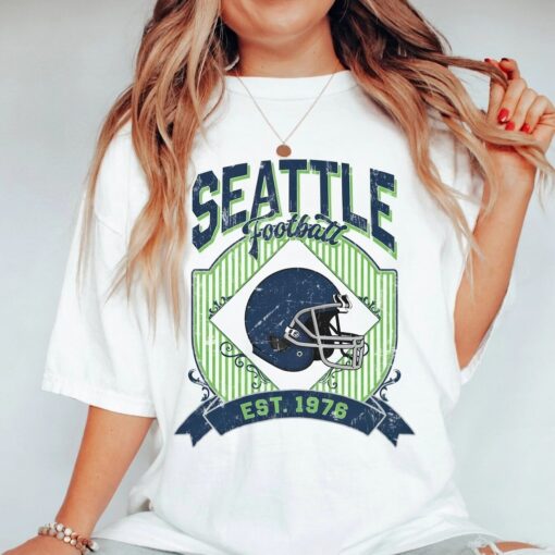 Seattle Football Retro Seahawks Oversized Vintage T-Shirt