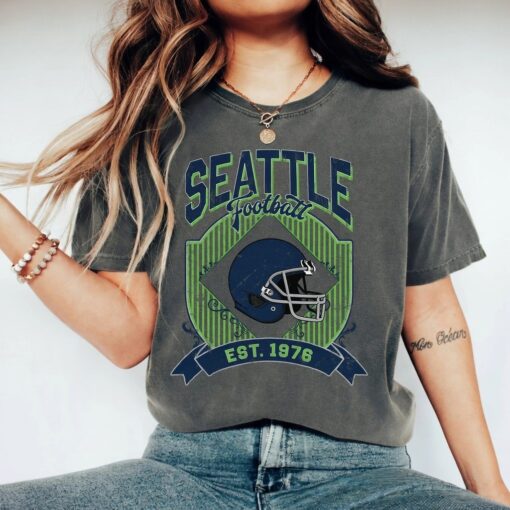 Seattle Football Retro Seahawks Oversized Vintage T-Shirt
