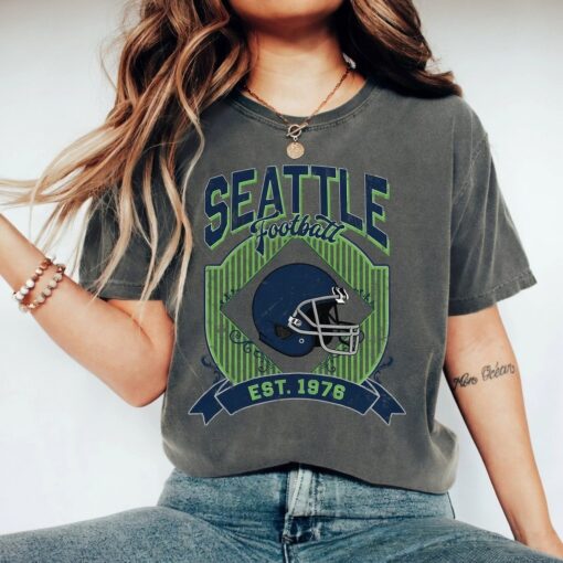 Seattle Football Retro Seahawks Oversized Vintage T-Shirt