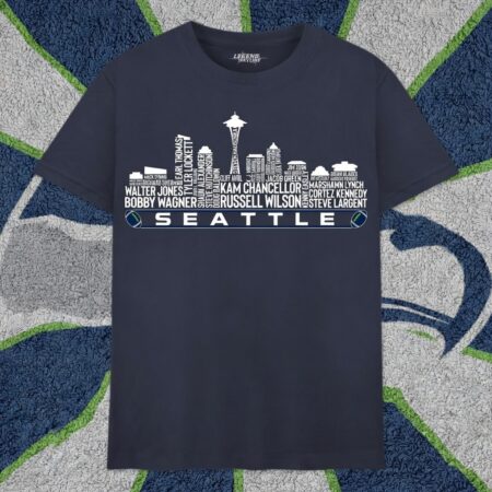 Seattle Football Team Legends GOAT Skyline Greatest Of All Time Tee