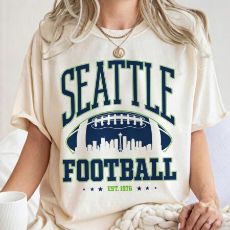 Seattle Football Vintage Style Seattle Seahawk Football Fan T-Shirt