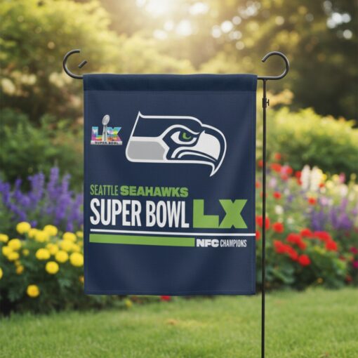 Seattle Seahawk 2025 NFC Champions Commemorative Flag