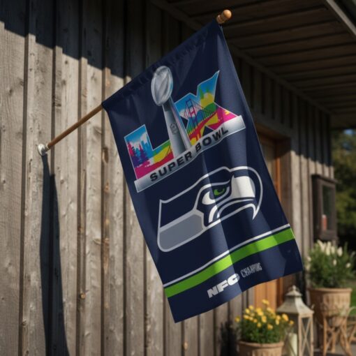Seattle Seahawk Super Bowl LX 2026 Flag