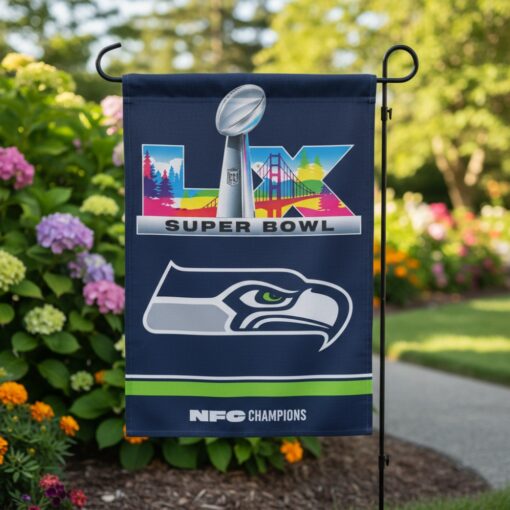 Seattle Seahawk Super Bowl LX 2026 Flag