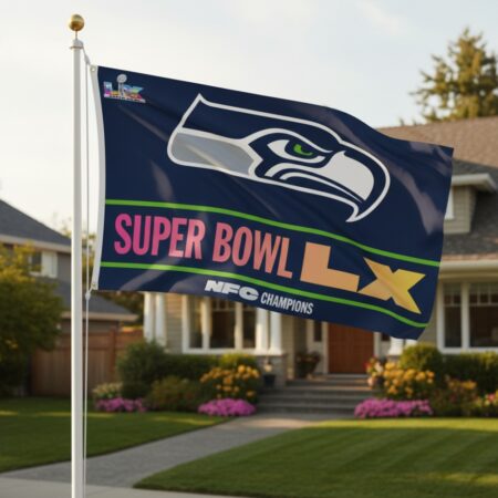 Seattle Seahawks 2025 NFL NFC Champions Super Bowl LX 2026 3×5 Flag