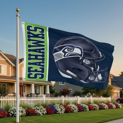 Seattle Seahawks 3 x 5 Helmet Deluxe Single-Sided WinCraft Flag