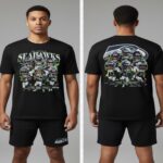 Seattle Seahawks All Team Double Sided Graphic T Shirt Super Bowl LX