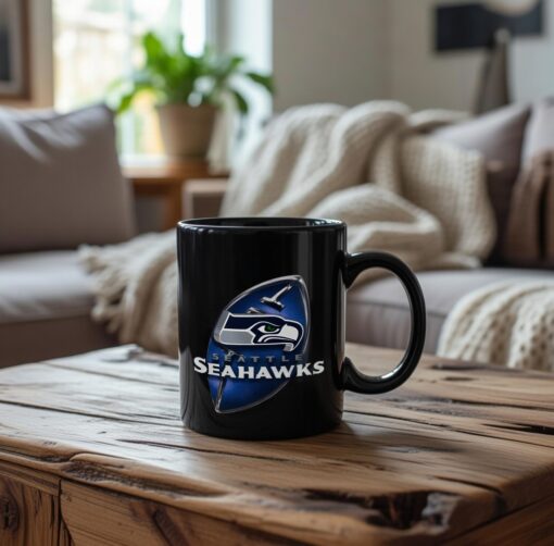 Seattle Seahawks Black Mug NFL Official Logo Ceramic Seattle Seahawks Black Mug NFL Official Logo Ceramic