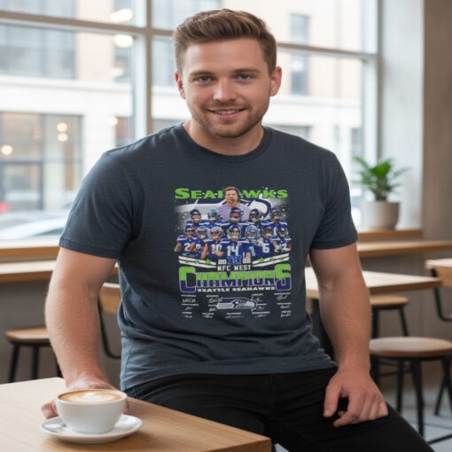 Seattle Seahawks Champions All Team Signature Super Bowl LX T Shirt