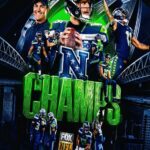 Seattle Seahawks Champions Tribute Action Art NFL Football Poster