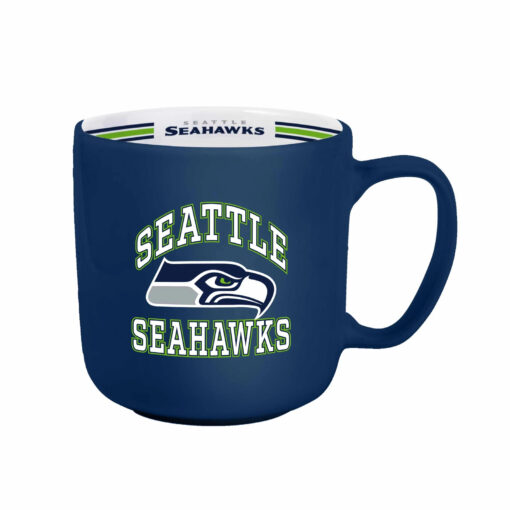 Seattle Seahawks Coffee Mug 15oz Navy Blue Stripe Design