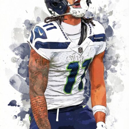 Seattle Seahawks Jaxon Smith Njigba Man Cave Sports Print Poster