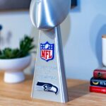 Seattle Seahawks Lombardi Trophy Replica Super Bowl LX 14 Inch 3D Printed
