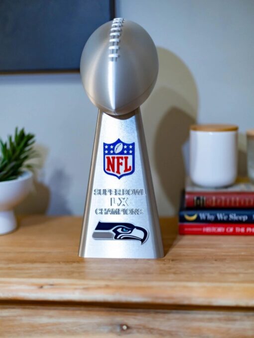 Seattle Seahawks Lombardi Trophy Replica Super Bowl LX 14 Inch 3D Printed