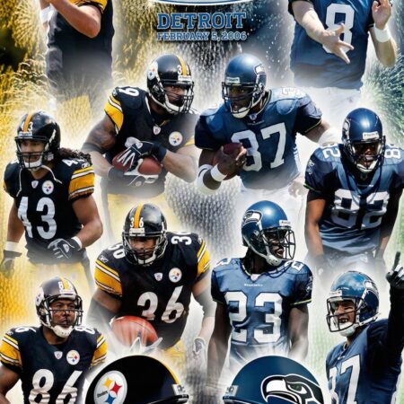 Seattle Seahawks Matted Super Bowl 40 Poster Pittsburgh