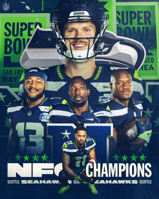 Seattle Seahawks NFC Champions NFC Championship 2025 NFL Poster