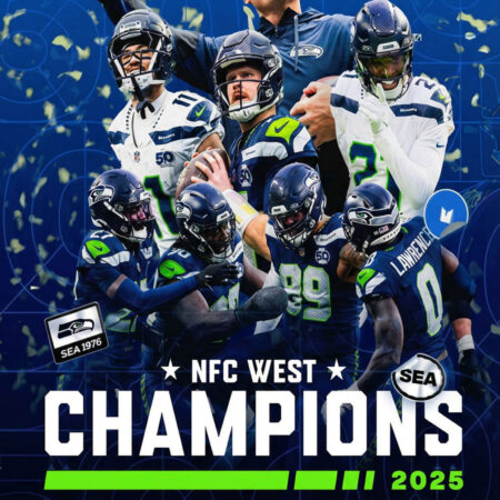 Seattle Seahawks NFC West Champions Team Celebration 2025 Poster