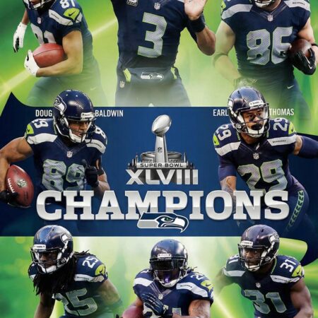 Seattle Seahawks Official Commemorative Wall Super Bowl XLVIII Poster 22×33