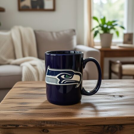Seattle Seahawks Premium Metal Logo Mug Navy Blue