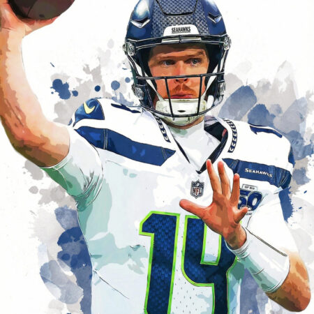Seattle Seahawks Sam Darnold Man Cave Sports Print Poster