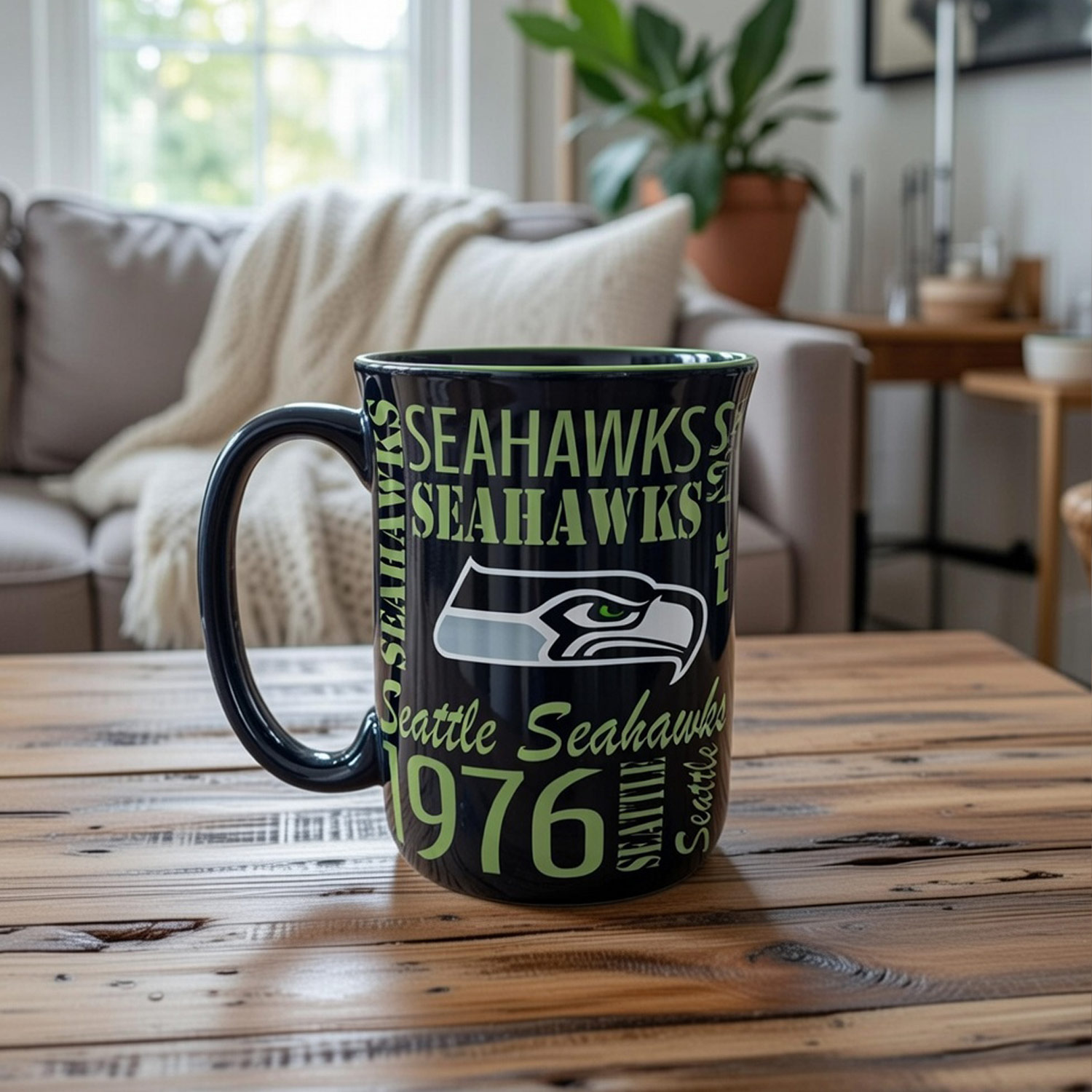 Seattle Seahawks Sculpted Spirit Mug 17oz Navy Green Seattle Seahawks Sculpted Spirit Mug 17oz Navy Green