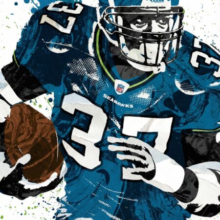 Seattle Seahawks Shaun Alexander Man Cave Sports Print