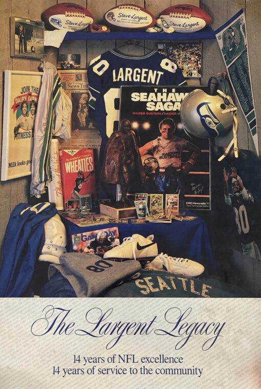 Seattle Seahawks Steve Largent Vintage Legacy NFL Excellence 1980s Poster