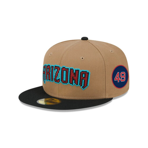Classic Arizona Diamondbacks 8Bit Wordmark Brown Embroidery Fitted Hat