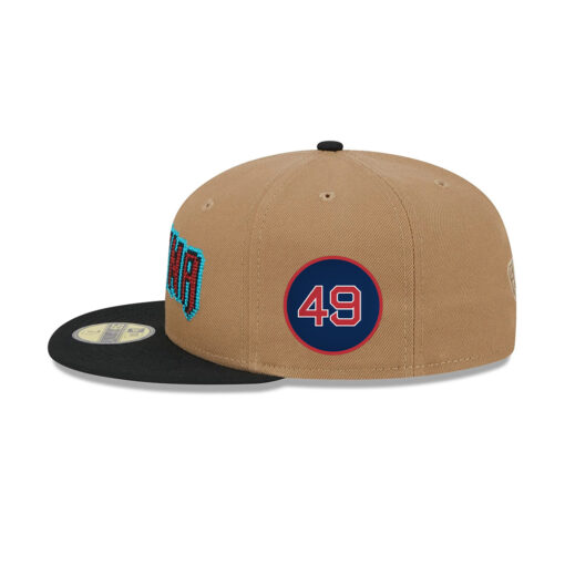 Classic Arizona Diamondbacks 8Bit Wordmark Brown Embroidery Fitted Hat