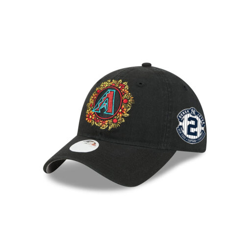 Arizona Diamondbacks Day of the Dead Floral Black Embroidered Adjustable Hat