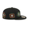 Arizona Diamondbacks Day of the Dead Skull and Flowers Black Embroidered Fitted Cap