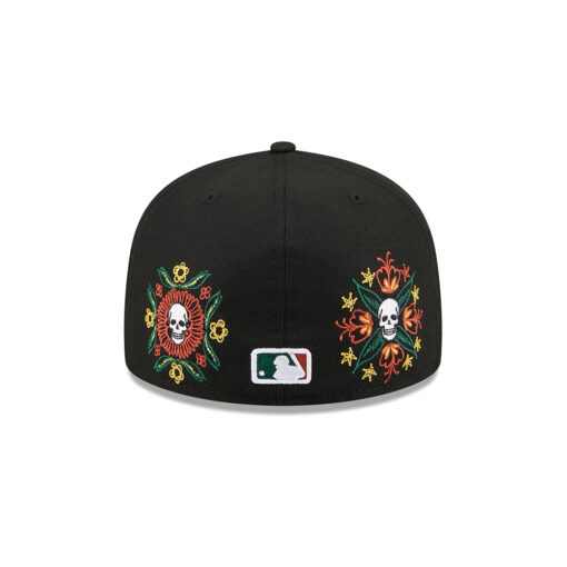 Arizona Diamondbacks Day of the Dead Skull and Flowers Black Embroidered Fitted Cap