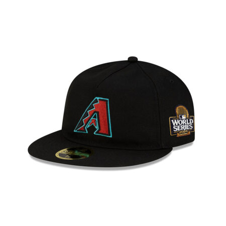 Arizona Diamondbacks Easy Retro Crown Black Stitched A-Frame Fitted Hat