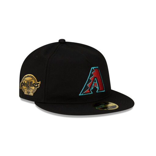 Arizona Diamondbacks Easy Retro Crown Black Stitched A-Frame Fitted Hat