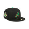 Arizona Diamondbacks St Patricks Day 2026 Black Stitched Logo Fitted Hat