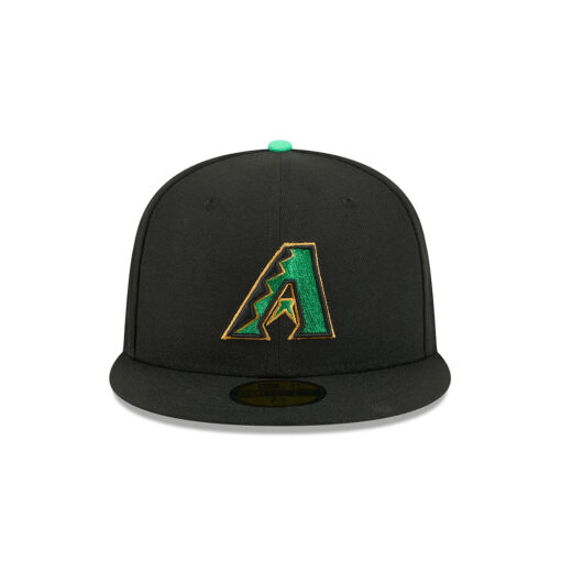 Arizona Diamondbacks St Patricks Day 2026 Black Stitched Fitted Hat Arizona Diamondbacks St Patricks Day 2026 Black Stitched Fitted Hat