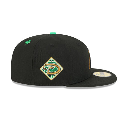 Arizona Diamondbacks St Patricks Day 2026 Black Stitched Fitted Hat Arizona Diamondbacks St Patricks Day 2026 Black Stitched Fitted Hat