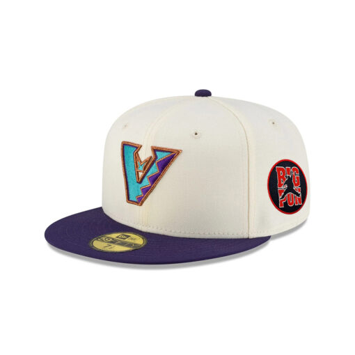 Arizona Diamondbacks Upside Down Logo Chrome Cream Stitched Fitted Cap
