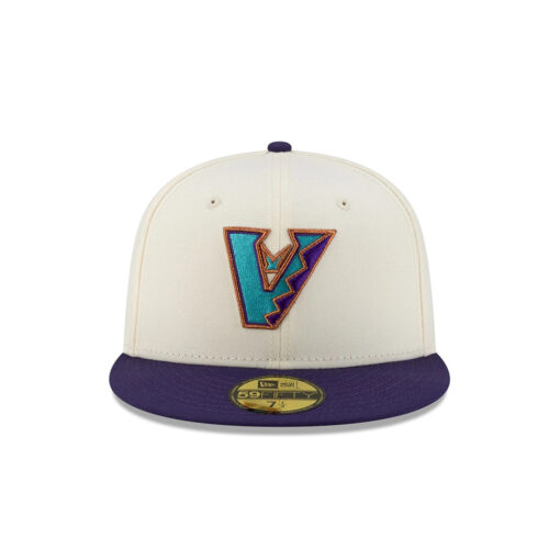 Arizona Diamondbacks Upside Down Logo Chrome Cream Stitched Fitted Cap