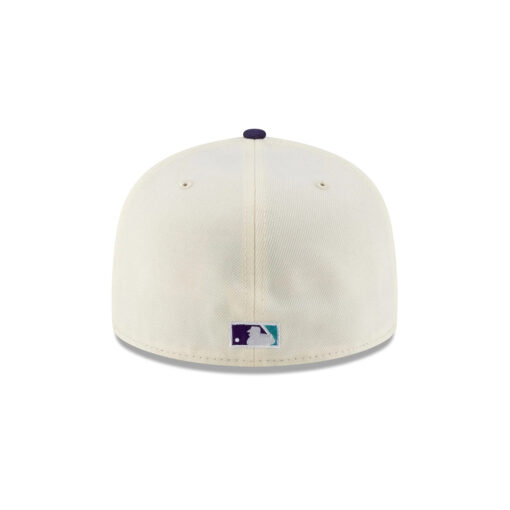 Arizona Diamondbacks Upside Down Logo Chrome Cream Stitched Fitted Cap