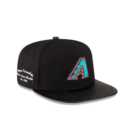 Arizona Diamondbacks Wool Letterman Black A-Frame Embroidery Snapback Cap
