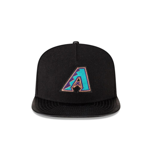 Arizona Diamondbacks Wool Letterman Black A-Frame Embroidery Snapback Cap