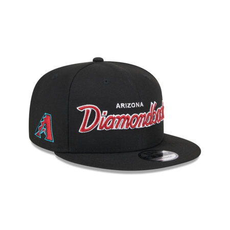 Arizona Diamondbacks Wordmark Black Embroidered Snapback Hat