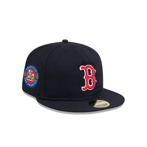 Boston Red Sox Boho Retro Crown Black Wool Embroidered Fitted Hat