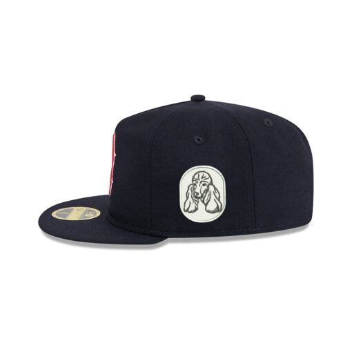 Boston Red Sox Boho Retro Crown Black Wool Embroidered Fitted Hat