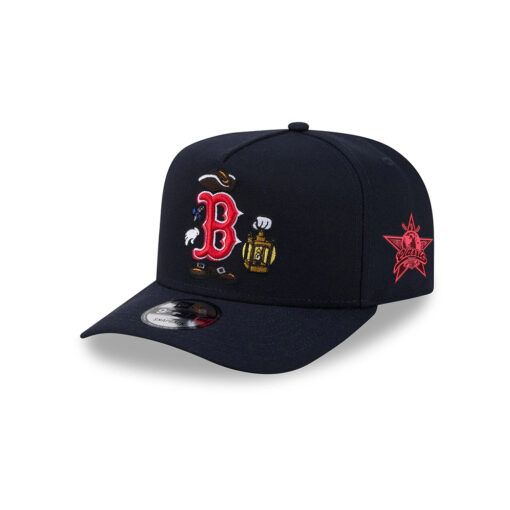 Boston Red Sox Cartoon Black Embroidered A-Frame Snapback Cap