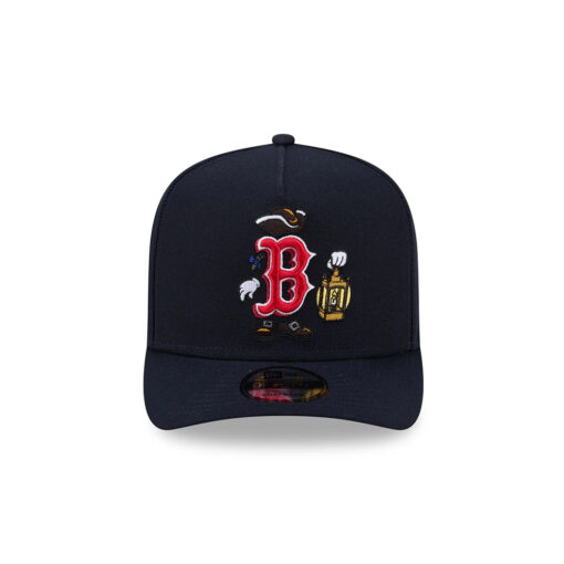 Boston Red Sox Cartoon Black Embroidered A-Frame Snapback Cap